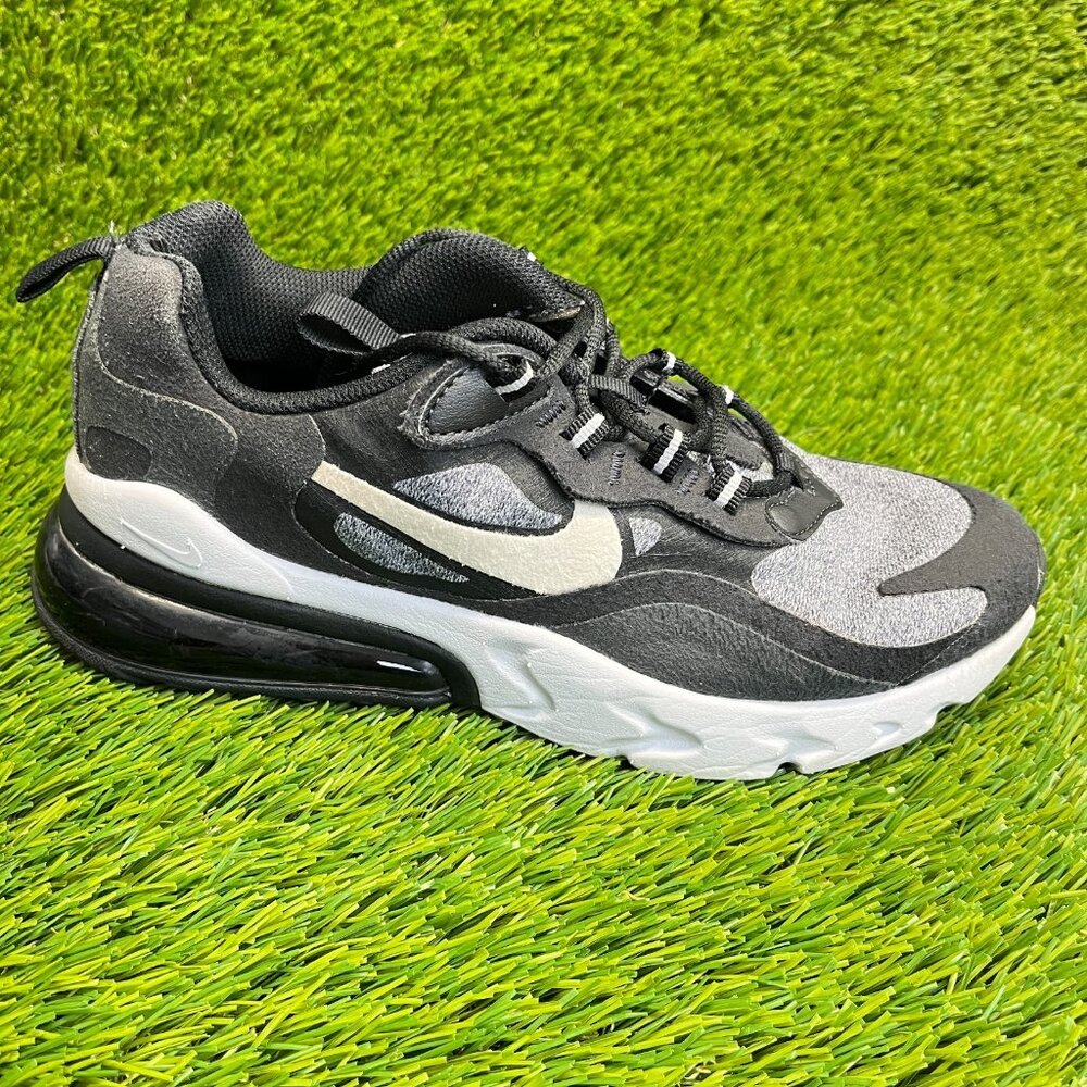 Nike Air Max 270 React Boys Size 6Y Black Gray Athletic Running Shoes‎ Sneakers
